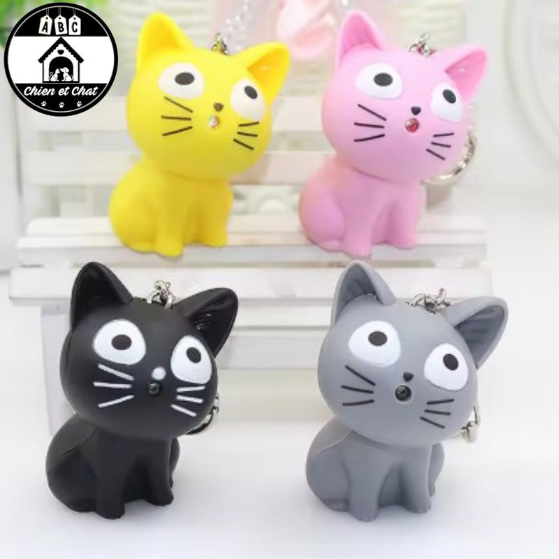Porte-clés Rond Double Face - Chat Roux - Fabriqué En France