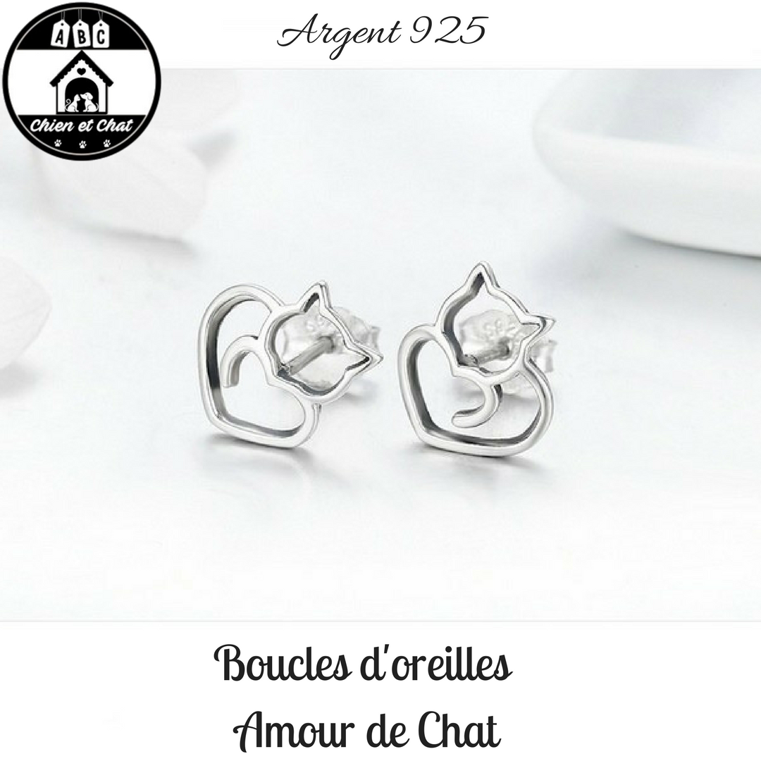 Boucles D'oreilles Chat Argent 925 - Cristal CZ Noir Et Blanc - Pour Cartilage Ou Tragus - Cadeau Femme