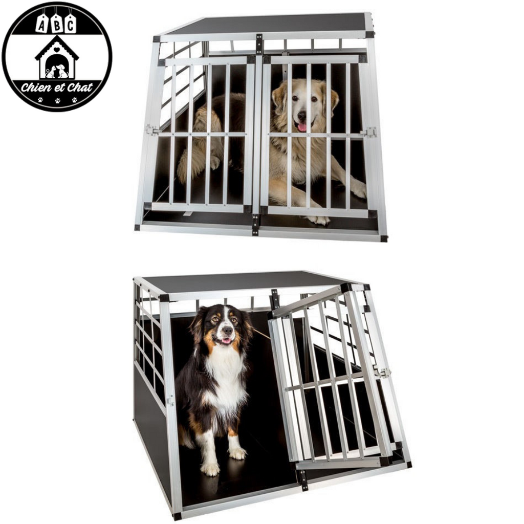 Cage de transport DogBox Pro Double pour chiens modèle rehaussée. Caisses  de transport pour voiture et le voyage en voiture, train ou avion pour chien  et chat