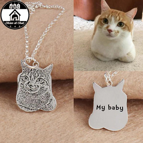 bijou pendentif personnalisé en argent photo chien chat idée cadeau collier personnalisé sur demande amoureux animaux deces chien chat